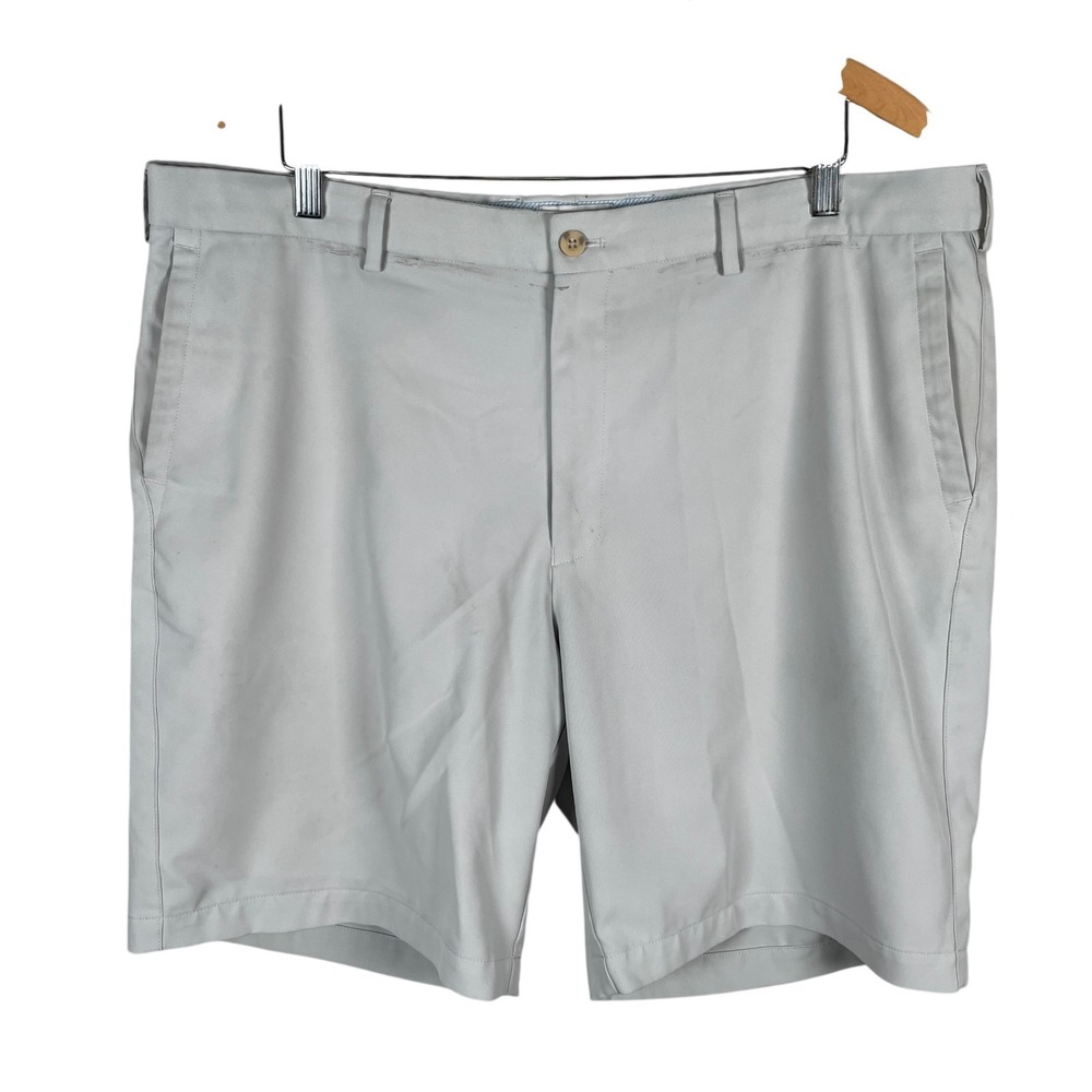 Peter Millar Shackleford Performance Golf Shorts Mens 40 Beige Stretch read